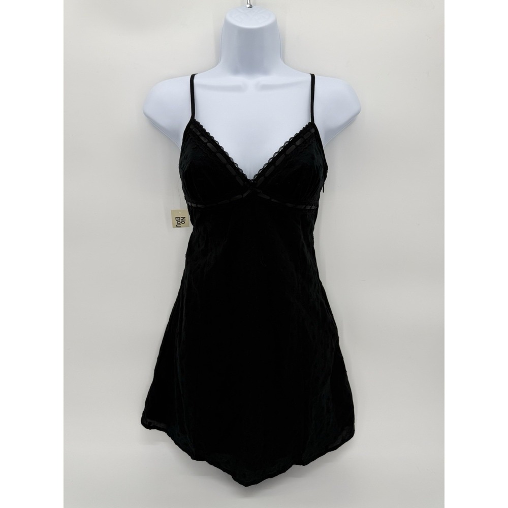 Whimsical Romantic Black Mini Dress Clubwear Cotton Lace Resortwear Size XXS NWT